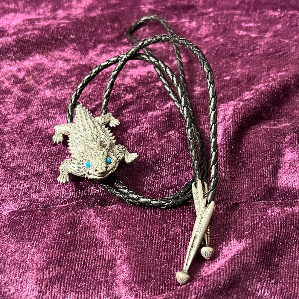 Vintage J. Ritter Horned Toad Bolo Tie
